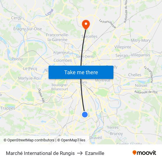 Marché International de Rungis to Ezanville map