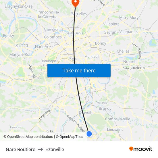 Gare Routière to Ezanville map