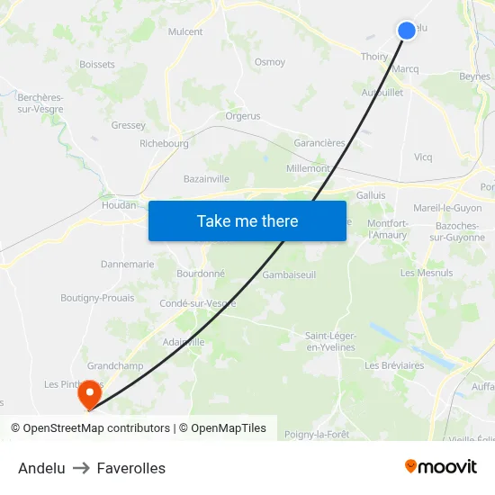 Andelu to Faverolles map