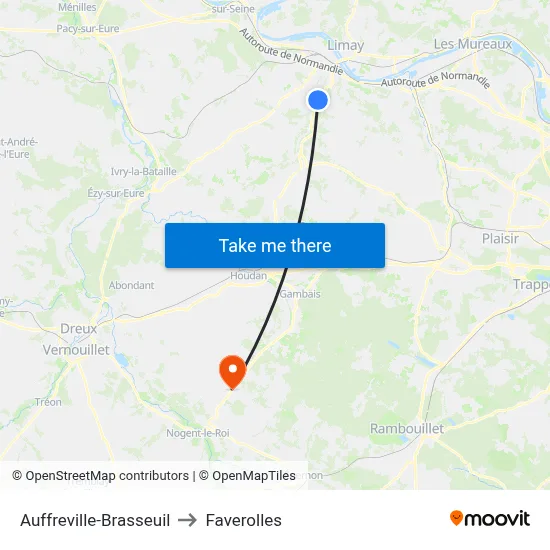 Auffreville-Brasseuil to Faverolles map