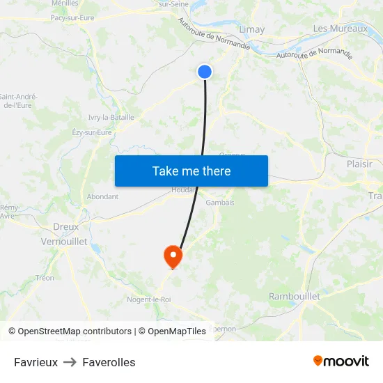 Favrieux to Faverolles map