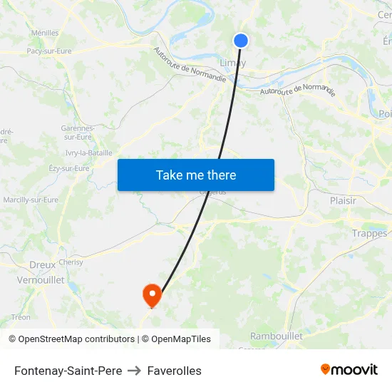 Fontenay-Saint-Pere to Faverolles map