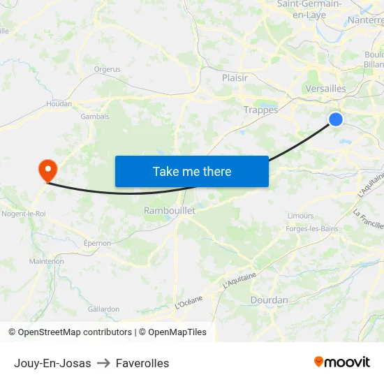 Jouy-En-Josas to Faverolles map