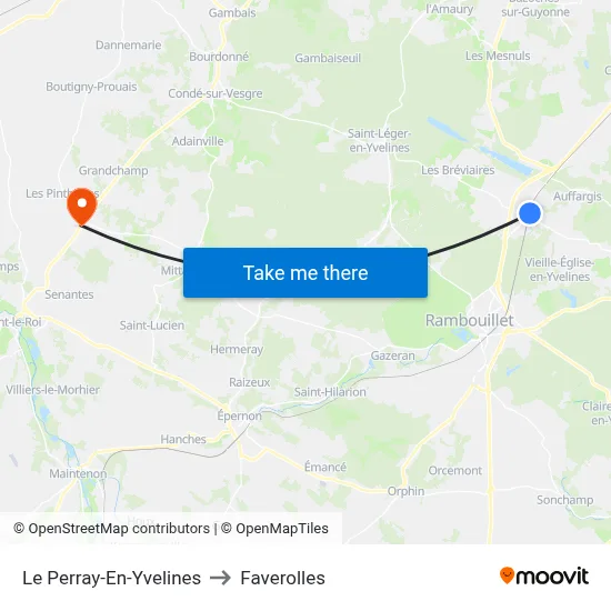 Le Perray-En-Yvelines to Faverolles map