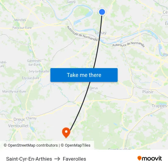 Saint-Cyr-En-Arthies to Faverolles map