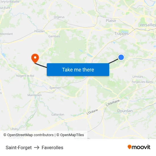 Saint-Forget to Faverolles map