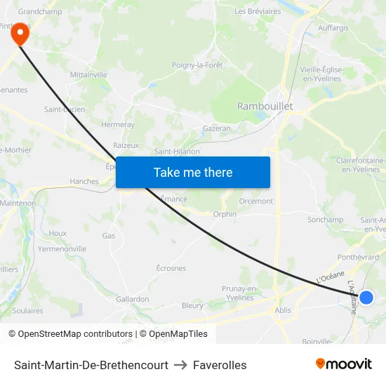 Saint-Martin-De-Brethencourt to Faverolles map
