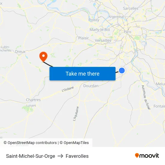 Saint-Michel-Sur-Orge to Faverolles map
