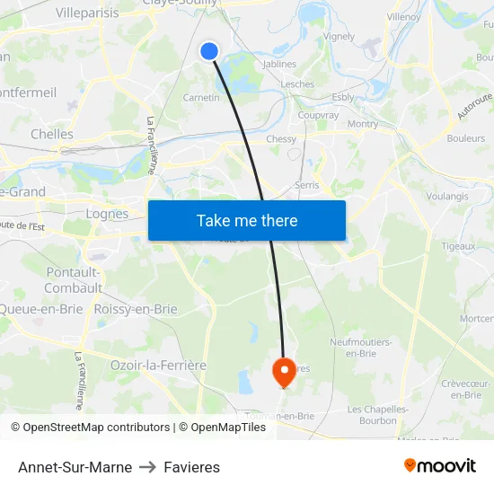 Annet-Sur-Marne to Favieres map