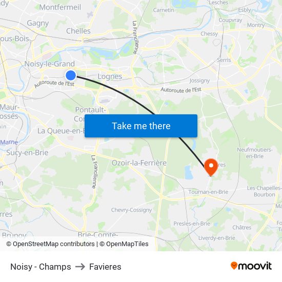 Noisy - Champs to Favieres map