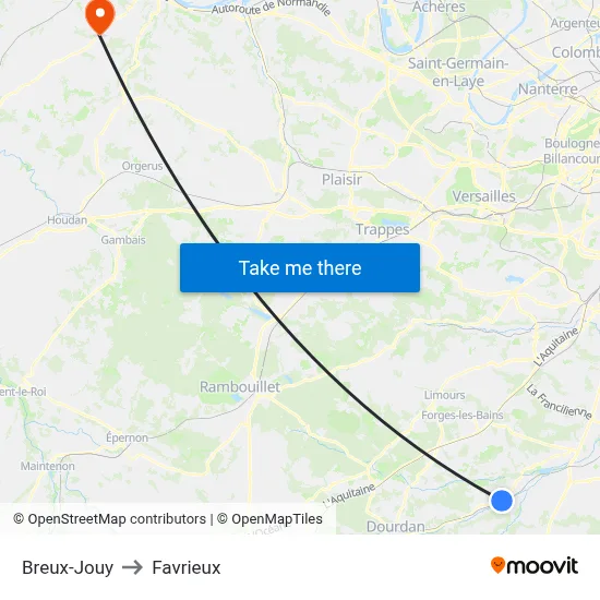 Breux-Jouy to Favrieux map