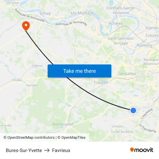 Bures-Sur-Yvette to Favrieux map