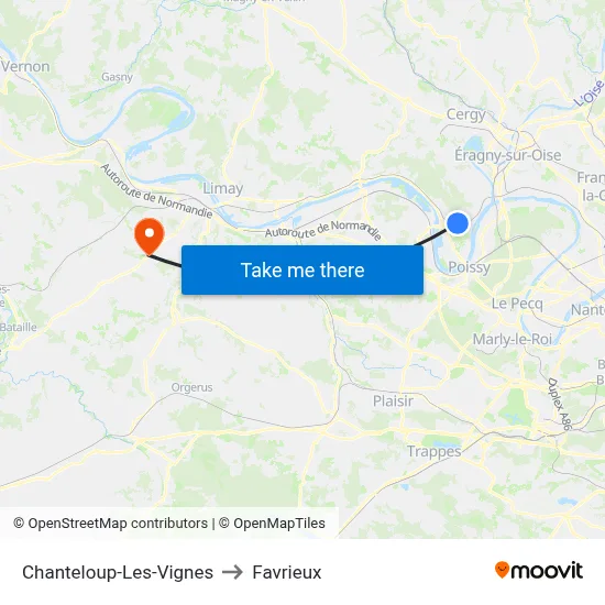 Chanteloup-Les-Vignes to Favrieux map