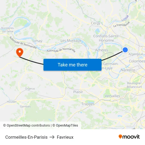 Cormeilles-En-Parisis to Favrieux map