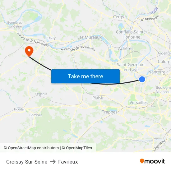 Croissy-Sur-Seine to Favrieux map