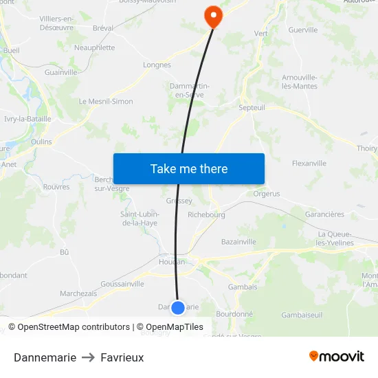Dannemarie to Favrieux map