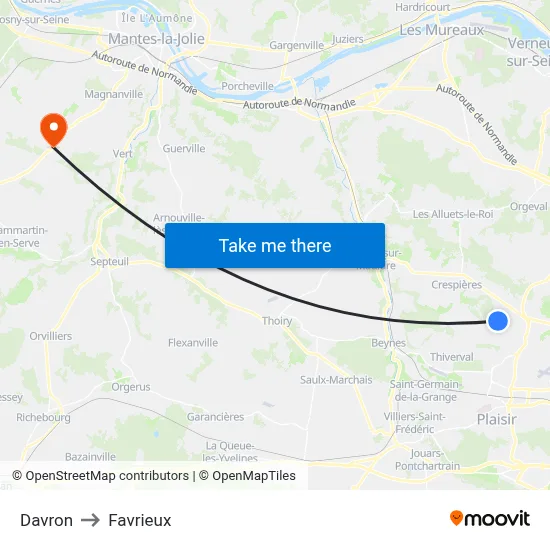 Davron to Favrieux map