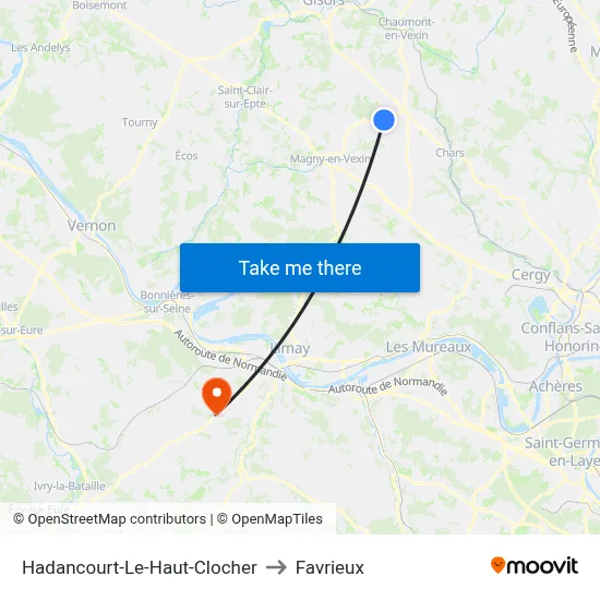 Hadancourt-Le-Haut-Clocher to Favrieux map