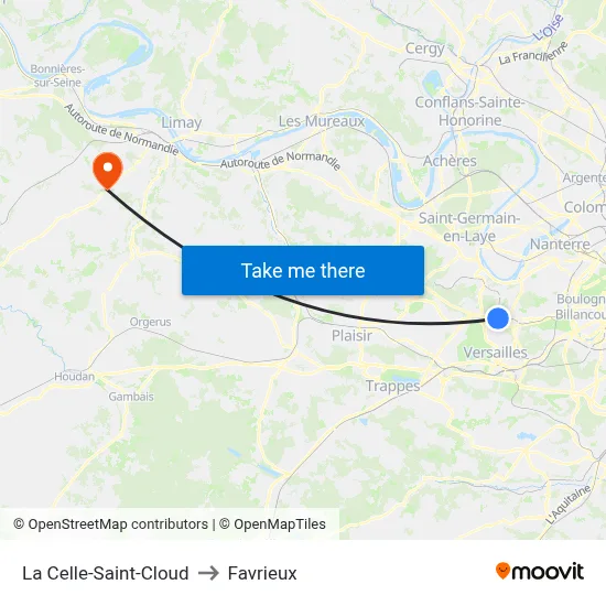 La Celle-Saint-Cloud to Favrieux map