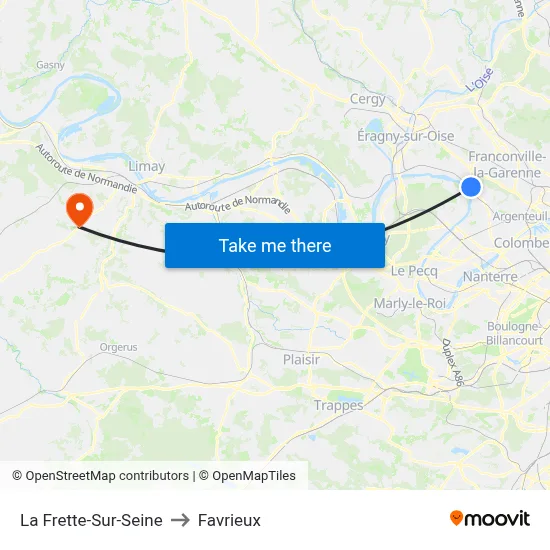 La Frette-Sur-Seine to Favrieux map