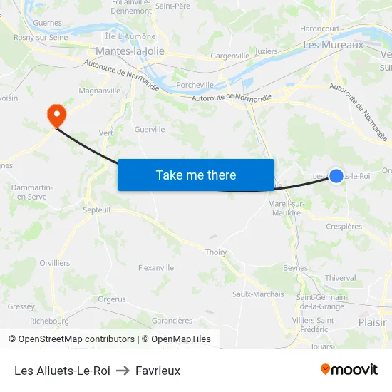 Les Alluets-Le-Roi to Favrieux map