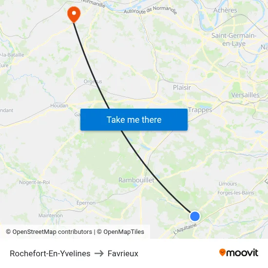 Rochefort-En-Yvelines to Favrieux map