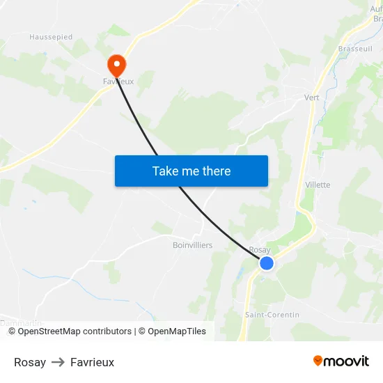Rosay to Favrieux map