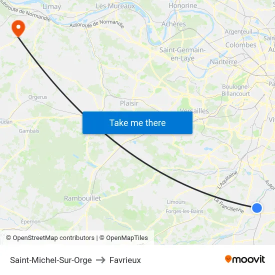 Saint-Michel-Sur-Orge to Favrieux map