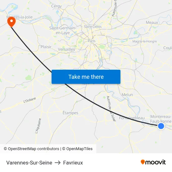 Varennes-Sur-Seine to Favrieux map