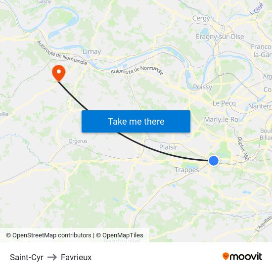 Saint-Cyr to Favrieux map
