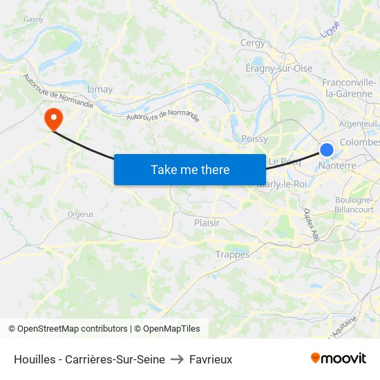 Houilles - Carrières-Sur-Seine to Favrieux map