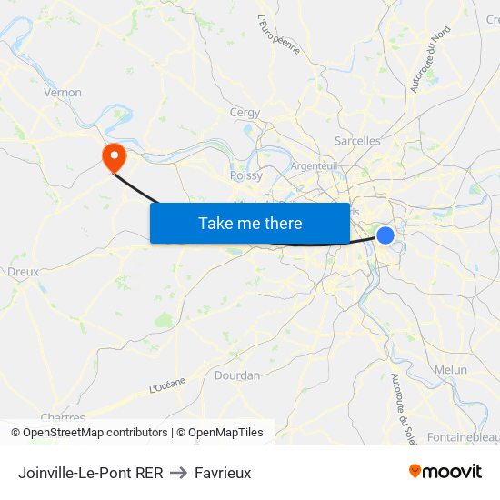 Joinville-Le-Pont RER to Favrieux map