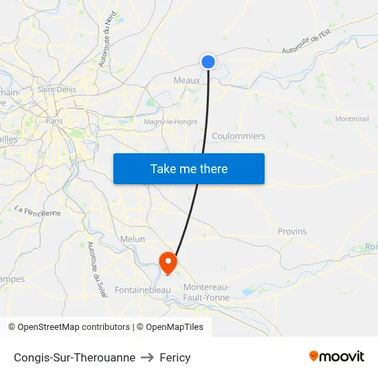 Congis-Sur-Therouanne to Fericy map