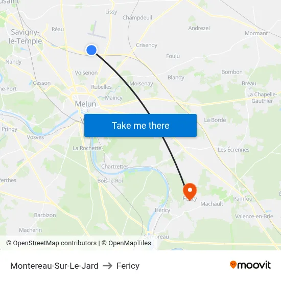Montereau-Sur-Le-Jard to Fericy map