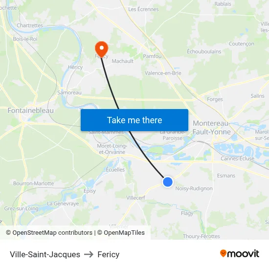 Ville-Saint-Jacques to Fericy map