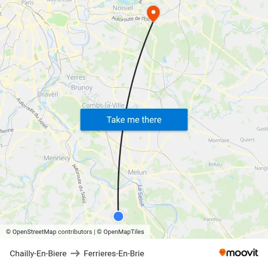 Chailly-En-Biere to Ferrieres-En-Brie map