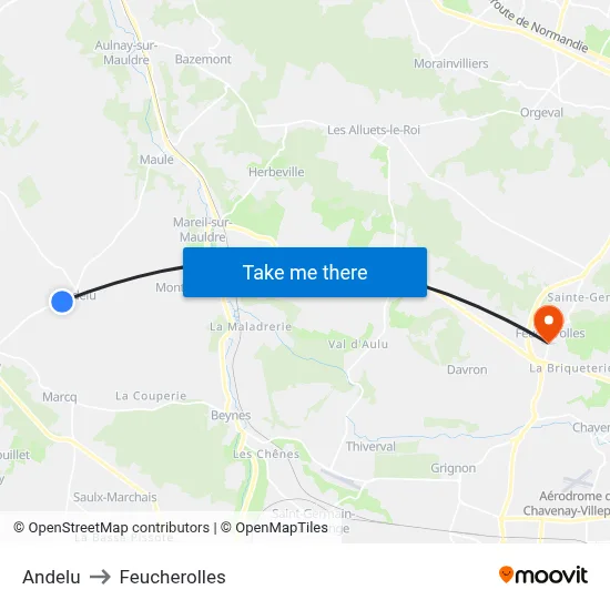 Andelu to Feucherolles map
