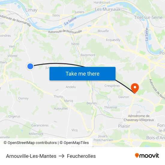 Arnouville-Les-Mantes to Feucherolles map