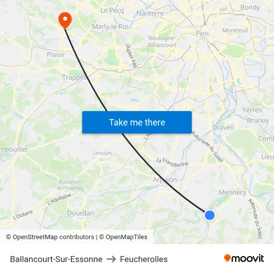 Ballancourt-Sur-Essonne to Feucherolles map
