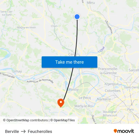 Berville to Feucherolles map