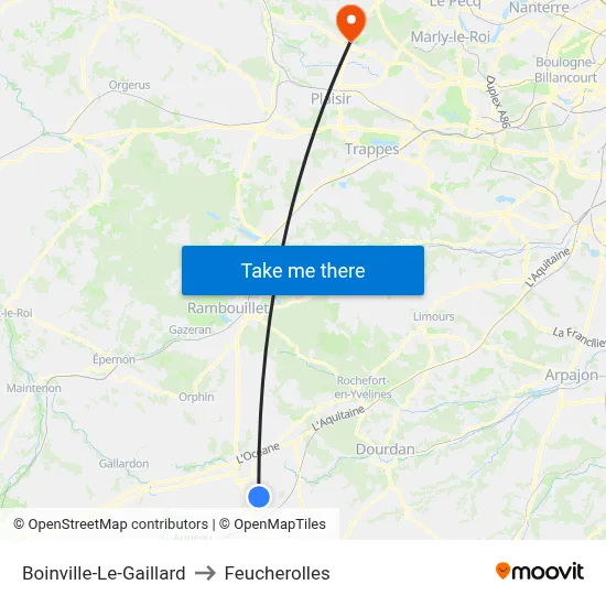 Boinville-Le-Gaillard to Feucherolles map