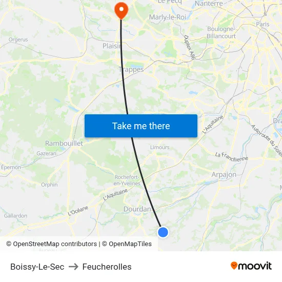 Boissy-Le-Sec to Feucherolles map