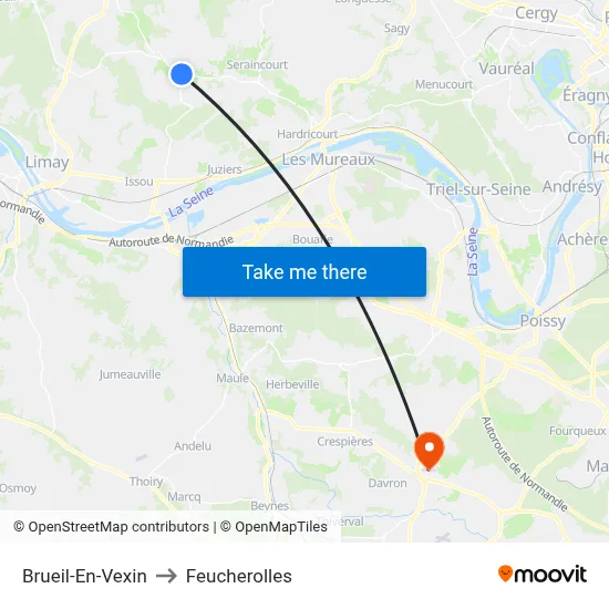 Brueil-En-Vexin to Feucherolles map