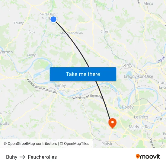 Buhy to Feucherolles map