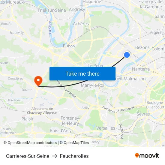 Carrieres-Sur-Seine to Feucherolles map