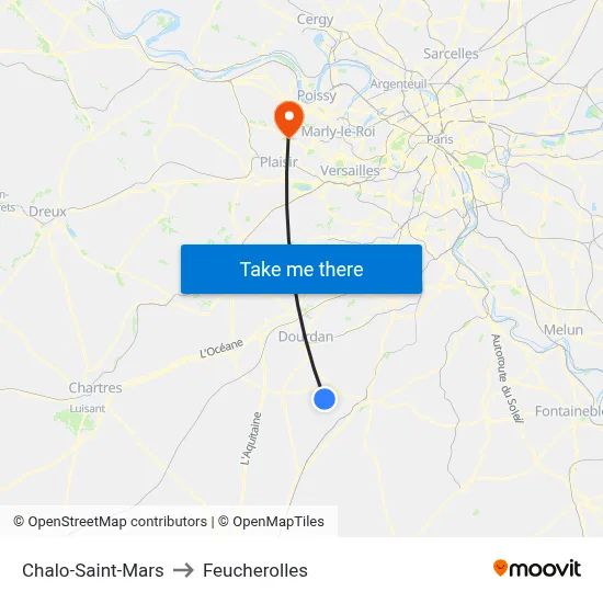 Chalo-Saint-Mars to Feucherolles map