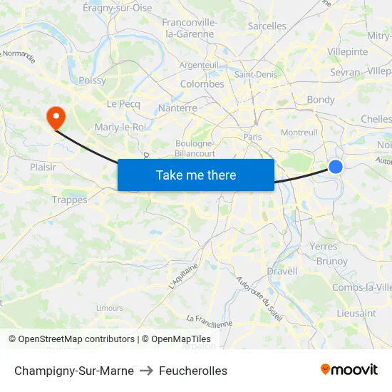 Champigny-Sur-Marne to Feucherolles map