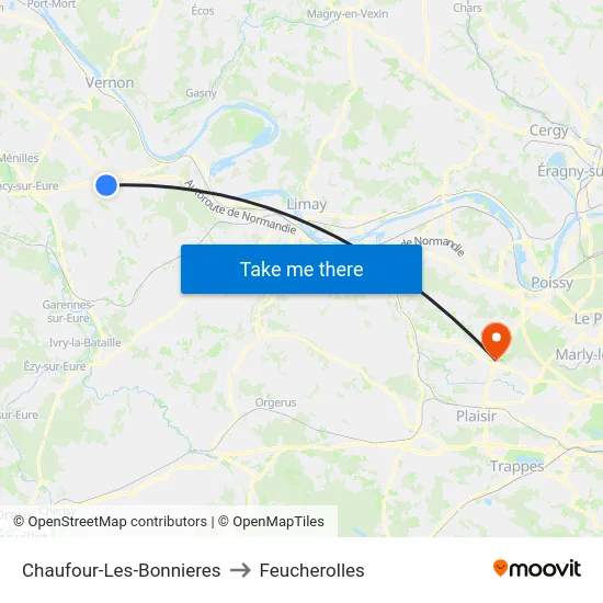 Chaufour-Les-Bonnieres to Feucherolles map