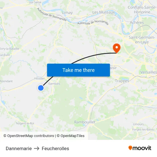 Dannemarie to Feucherolles map