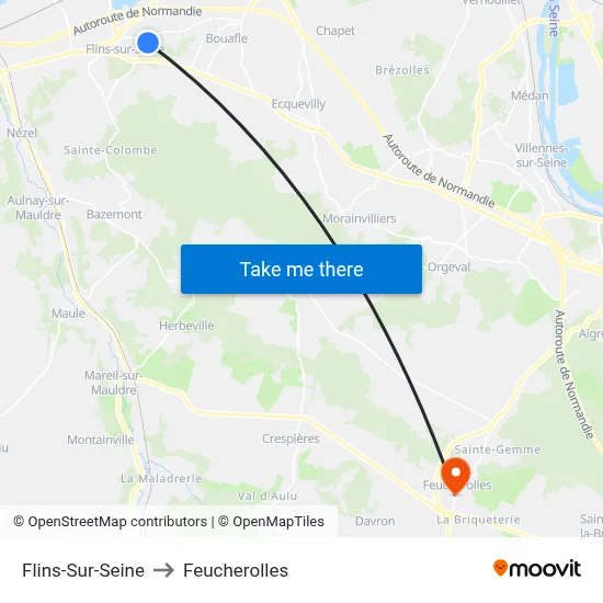 Flins-Sur-Seine to Feucherolles map